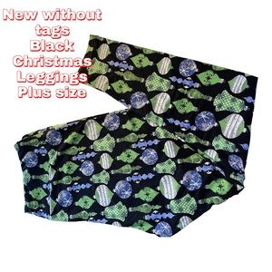 New Women’s Plus Size TC2 Or 2X LulaRoe Christmas Print Leggings